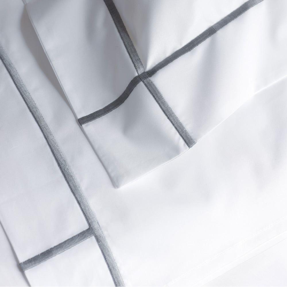 Platine. Athena Flat Sheet & Sham Detail