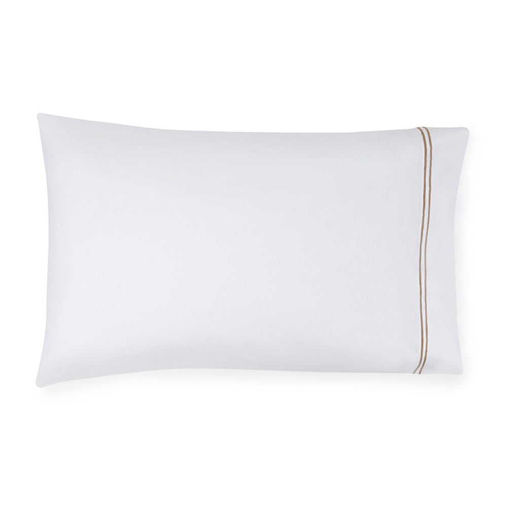 White/Taupe. Pillowcase