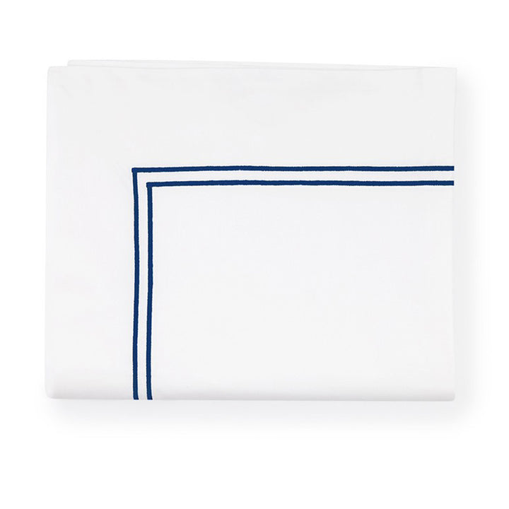 White/Navy. Flat Sheet