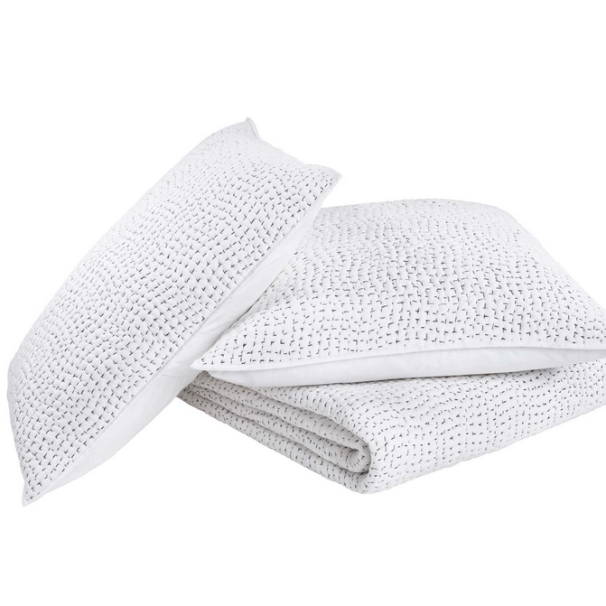 Gray. Hand Stitched Quilted