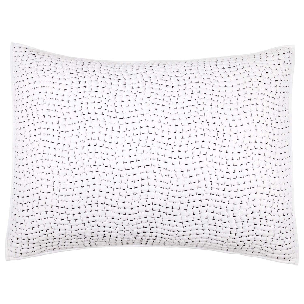 Gray Hand Stitched Sham