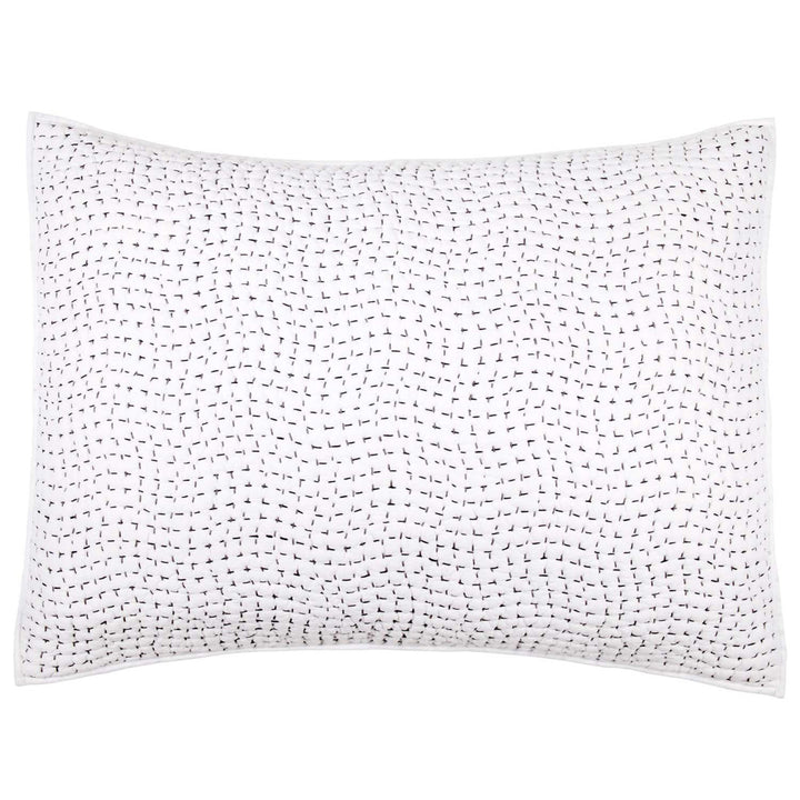 Gray Hand Stitched Sham