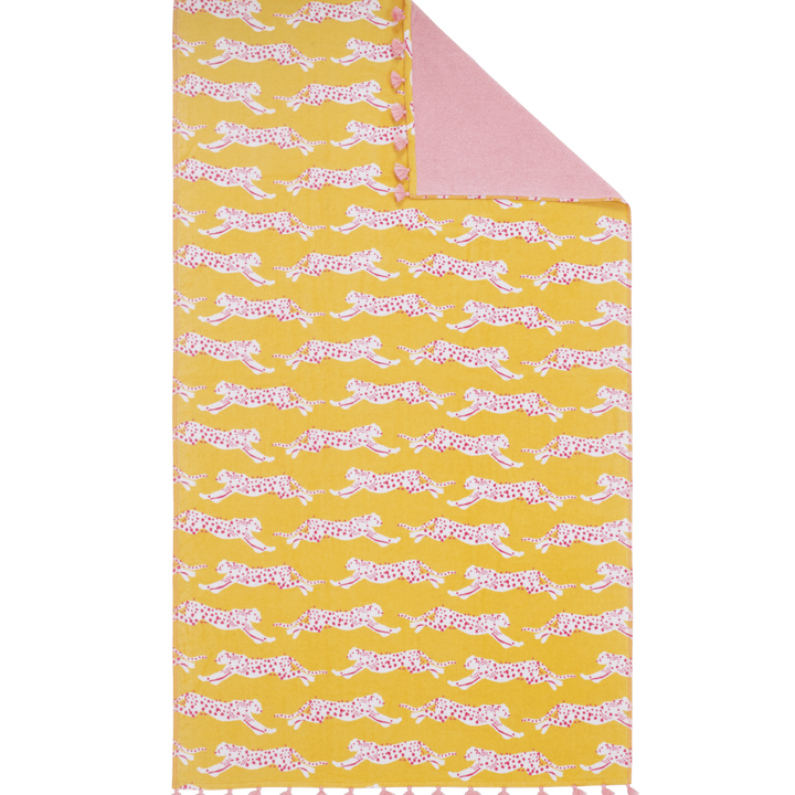 Lemonade Leeping Leopard Beach Towel