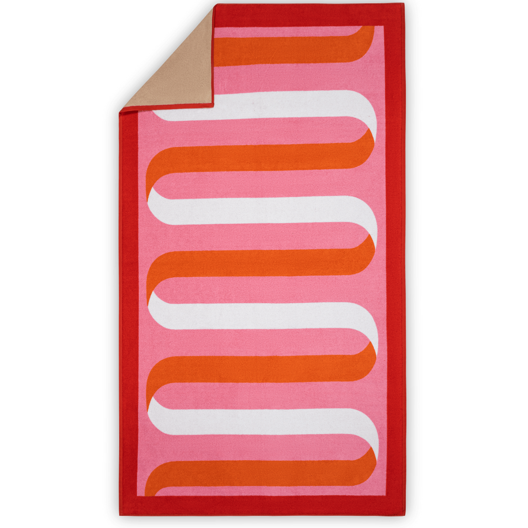 Flamingo Ribbon Beach Towel