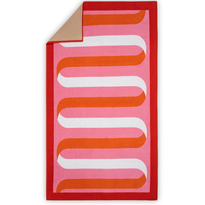 Flamingo Ribbon Beach Towel