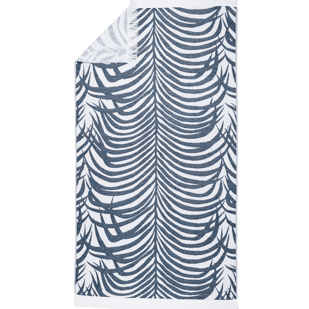 Navy Zebra Palm Beach Towel