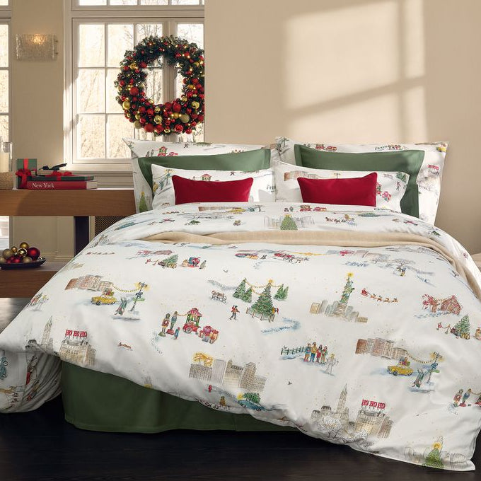 Santa in New York Duvet Cover and Shams by Schlossberg