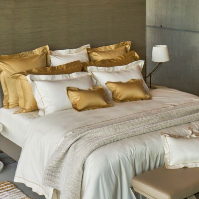 Bourdon Duvet Cover in colors in Bright and White with Gold