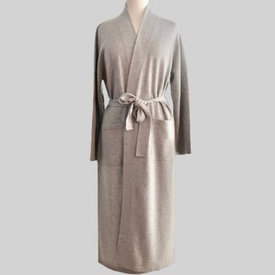 Dove Grey Luxury Cashmere Robe by Hangai Mountain Textiles
