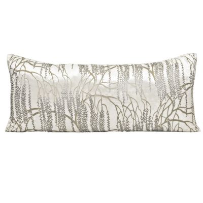 Willow Metallic Bolster Pillow. White