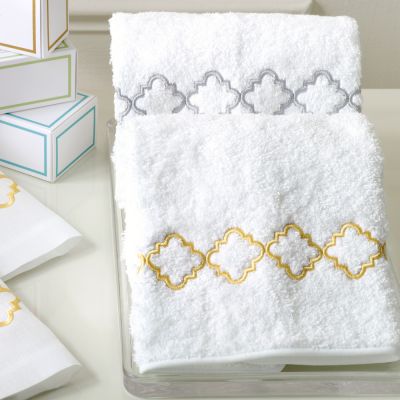 Quatrefoil Guest Towels Set of 2 by Matouk