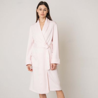 Sofia Short Matelasse Wrap Robe in Pink